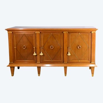 Credenza anni '40 in mogano e bronzo dorato di Pierre Lardin