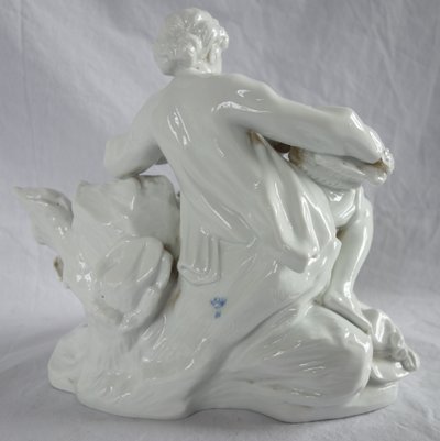 Capodimonte: scena galante del XVIII secolo da Boucher - gruppo in porcellana - firmato