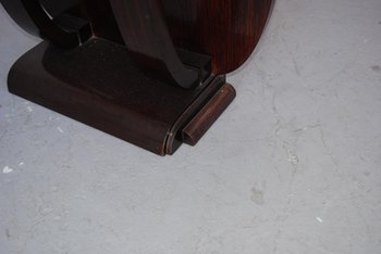 Console in legno annerito del 1930 con piano in vetro