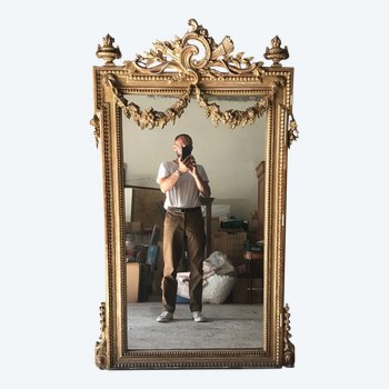 Specchio in legno dorato e stuccato, 1870-1880 ca.
