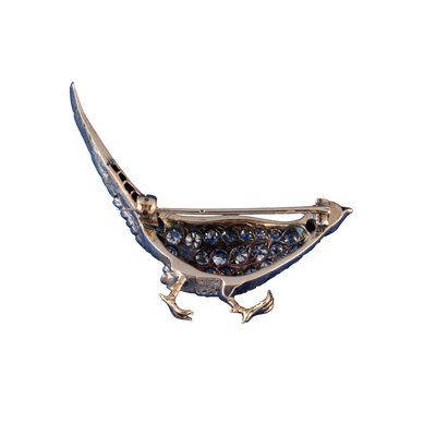 Broche Faisan en or, argent, diamants et rubis. Fin XIXᵉ siècle