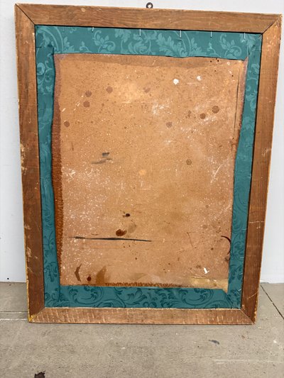 Antique canvas engraving, Family tree of the King of Portugal, 16th century, 92x72cm.