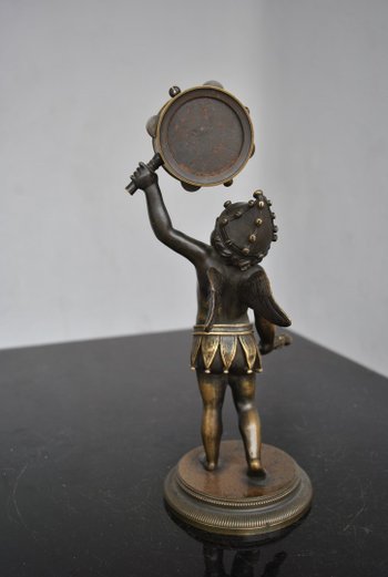 Harlequin Baby Bronze Clock Breguet mechanism 19th century