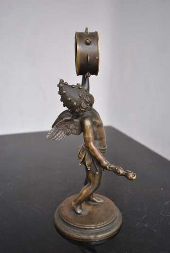 Harlequin Baby Bronze Clock Breguet mechanism 19th century