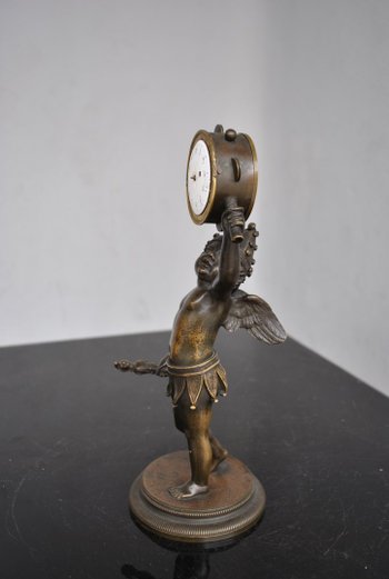 Harlequin Baby Bronze Clock Breguet mechanism 19th century