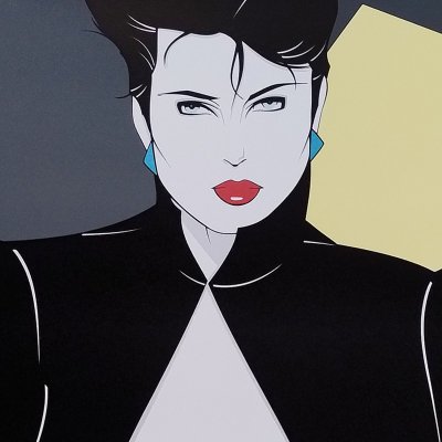 Superbe affiche originale de Patrick Nagel des années 1990, intitulée « Veste ouverte ».