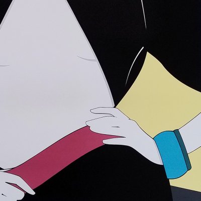 Superbe affiche originale de Patrick Nagel des années 1990, intitulée « Veste ouverte ».