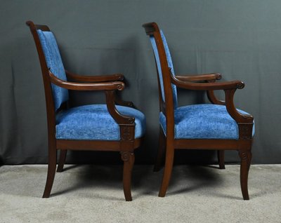 Paire de Fauteuils en Acajou, époque Restauration – Début XIXe