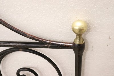 Letto matrimoniale antico in ferro battuto, Italia XIX secolo