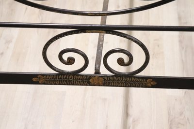 Letto matrimoniale antico in ferro battuto, Italia XIX secolo