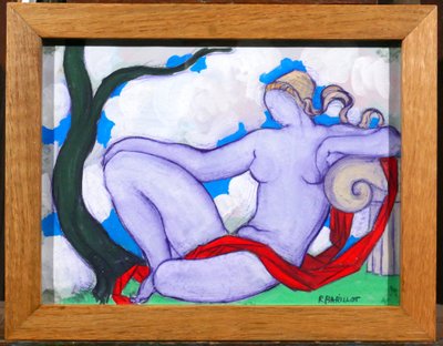 Robert BARILLOT 1921-2001 Nude woman, drawing, circa 1940-50 Valenciennes Nord painting sculpture