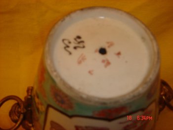 Paar China Lampen Montiert Bronze