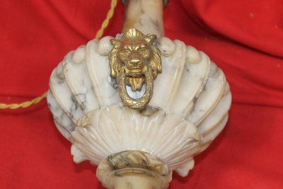 Louis XVI style marble lamp, late 19th century