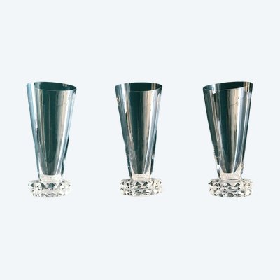 3 flûtes à champagne en cristal Saint Louis