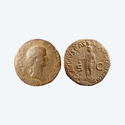 Dupondius der Antonia „AVGVSTA“ — Echtheitszertifikat