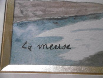 Elisée Maclet "Die Maas" Aquarell
