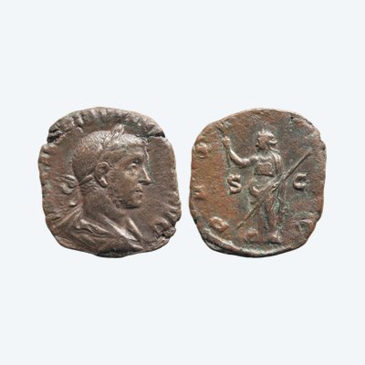 Sesterce de Volusien “PAX AVGG” — Rome — Certificat d’authenticité