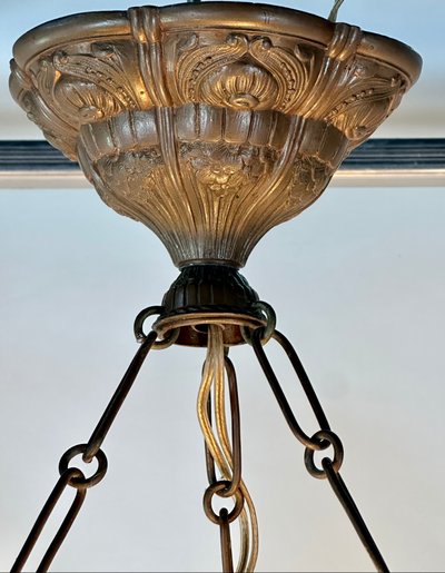 Art Deco 4-light chandelier, 1930