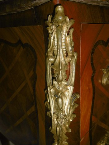 Kommode mit Intarsien 2 Schubladen Stil Louis XV