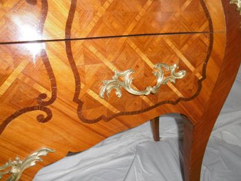 Kommode mit Intarsien 2 Schubladen Stil Louis XV