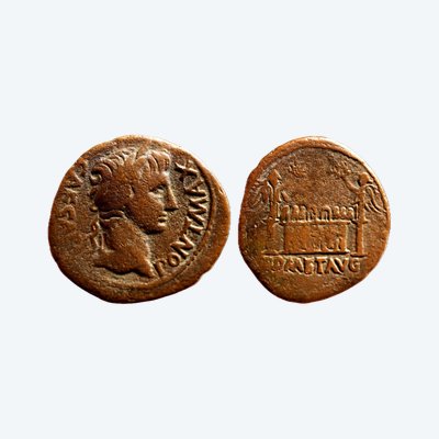 Ass des Augustus am Altar der drei Gallier — Echtheitszertifikat