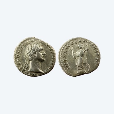 Denar des Domitian mit Minerva — Echtheitszertifikat