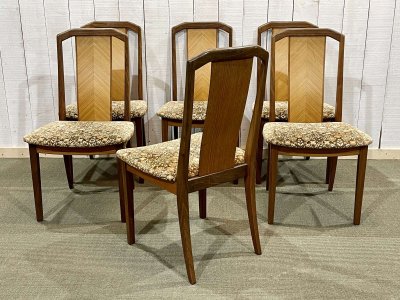 Set of 6 GPlan teak chairs from the 1970s