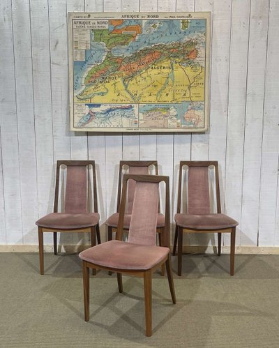 Set of 4 GPlan teak chairs from the 1980s
