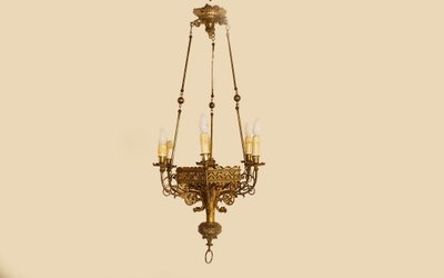 Gothic Bronze  Pendant Light, Late 17th