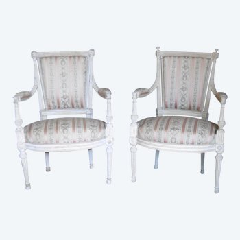 Paar Fauteuils Epoche Louis XVI