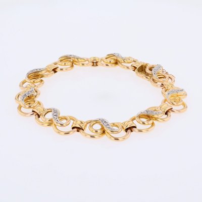 Bracelet ancien motifs infini et diamants taillés en rose