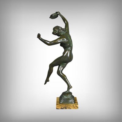 Bronze "The Dancer with the Tambourine" signed C. Binder – Early 20th century