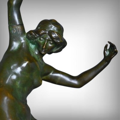 Bronze "The Dancer with the Tambourine" signed C. Binder – Early 20th century