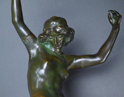Bronze "The Dancer with the Tambourine" signed C. Binder – Early 20th century
