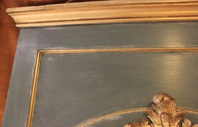 91 x 209 cm Large mirror, Louis XV overmantel, gilded wood, mercury glass