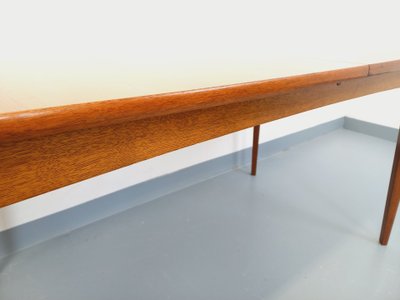 Vintage Scandinavian 50's 60's rectangular teak dining table with extensions