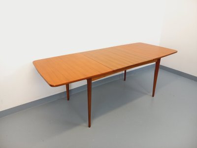 Vintage Scandinavian 50's 60's rectangular teak dining table with extensions