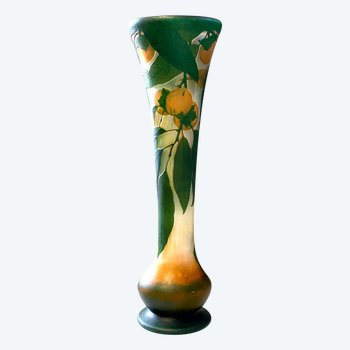 Daum Art Nouveau vase with khakis