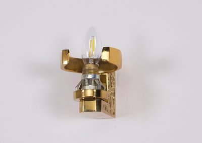 Brutalistische Wandleuchten aus massivem Messing