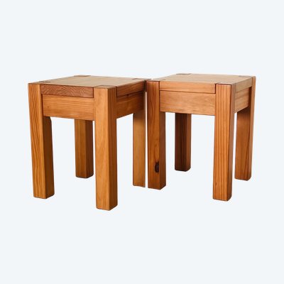 Pair of Brazilian stools in exotic wood