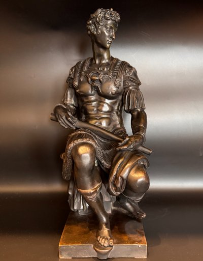 Large bronze sculpture, Julien de Medici 19th century (Michelangelo) 51 cm.