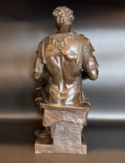 Large bronze sculpture, Julien de Medici 19th century (Michelangelo) 51 cm.