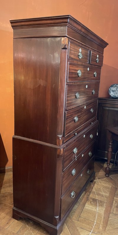 tallboy sagt chest on chest aus mahagoni -18° Jahrhundert
