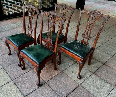 Four mahogany Chippendale style.