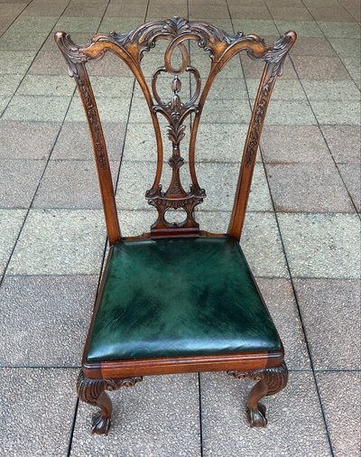 Four mahogany Chippendale style.