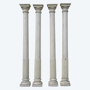 Four Large Lacquered Half-Columns