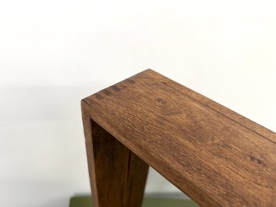 Square modernist wooden mirror - Scandinavian style, 70s