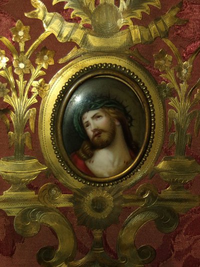 Bénitier d'applique,  en cuivre doré époque 19ème.