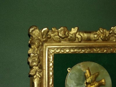  Colombe, Bronze Dans  Cadre époque 17ème, Louis XIV.