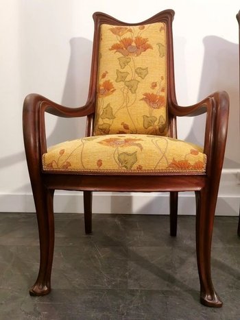 Louis Majorelle Pair Of Art Nouveau Armchairs